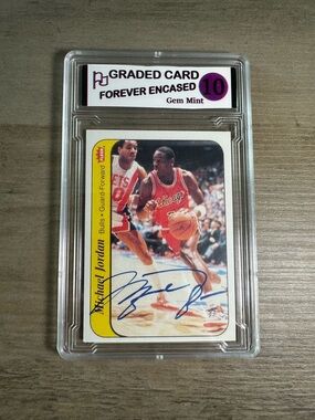 Michael Jordan Signed Rookie Gem Mint 10 1986 Fleer #8 Novelty Sticker. Bulls.